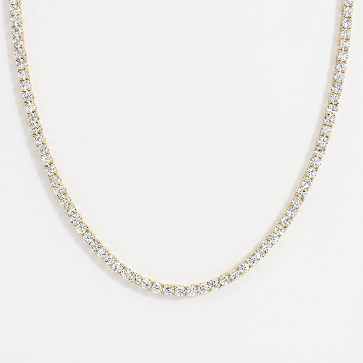Experience timeless sparkle Round Diamond Tennis Necklace, view 1