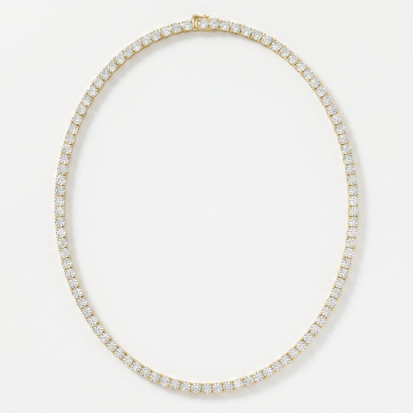 Experience timeless sparkle Round Diamond Tennis Necklace, view 5