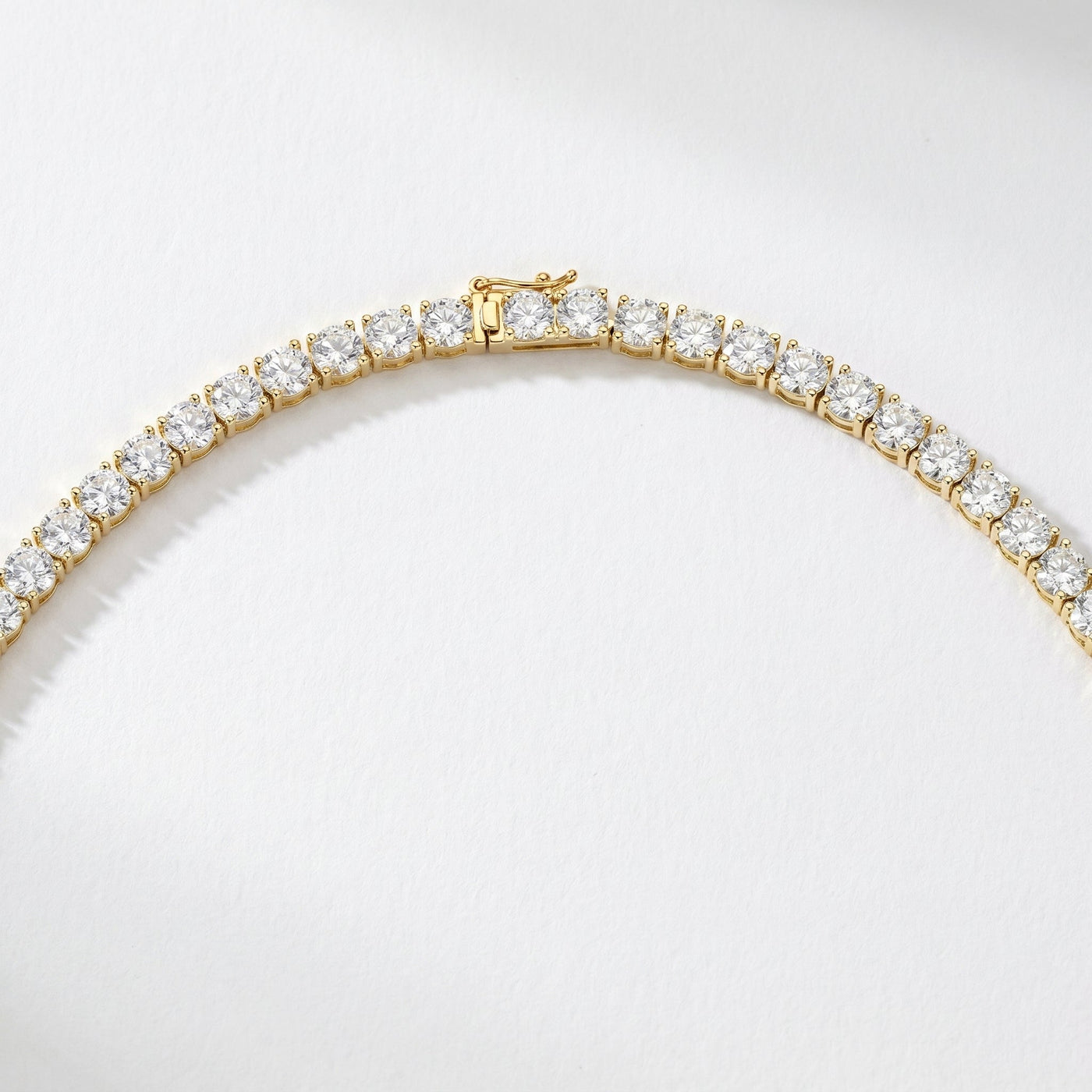 Experience timeless sparkle Round Diamond Tennis Necklace, view 6