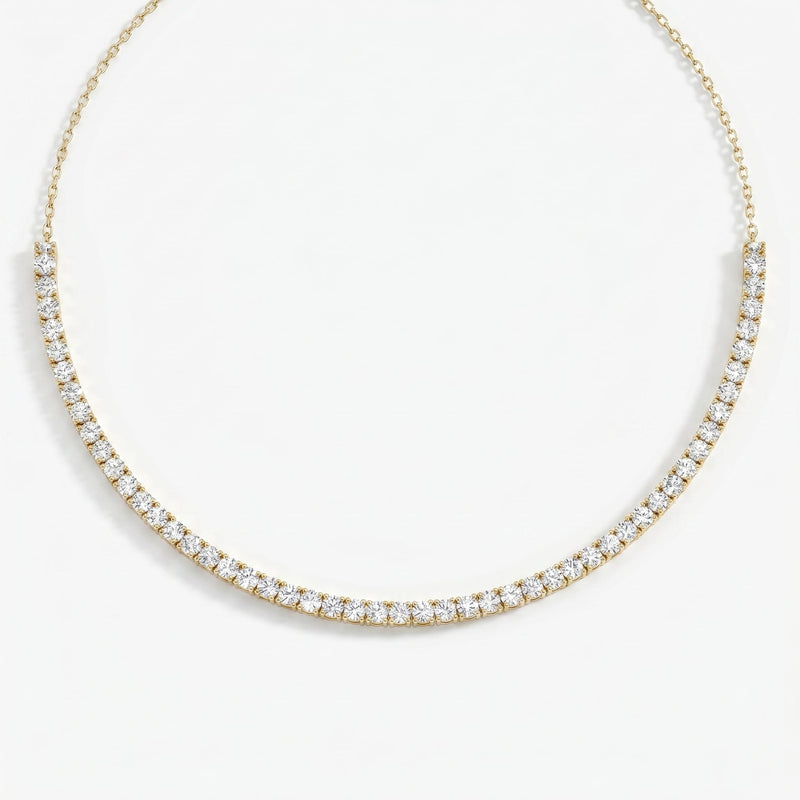 Elegance redefined Round Diamond Tennis Necklace, view 1