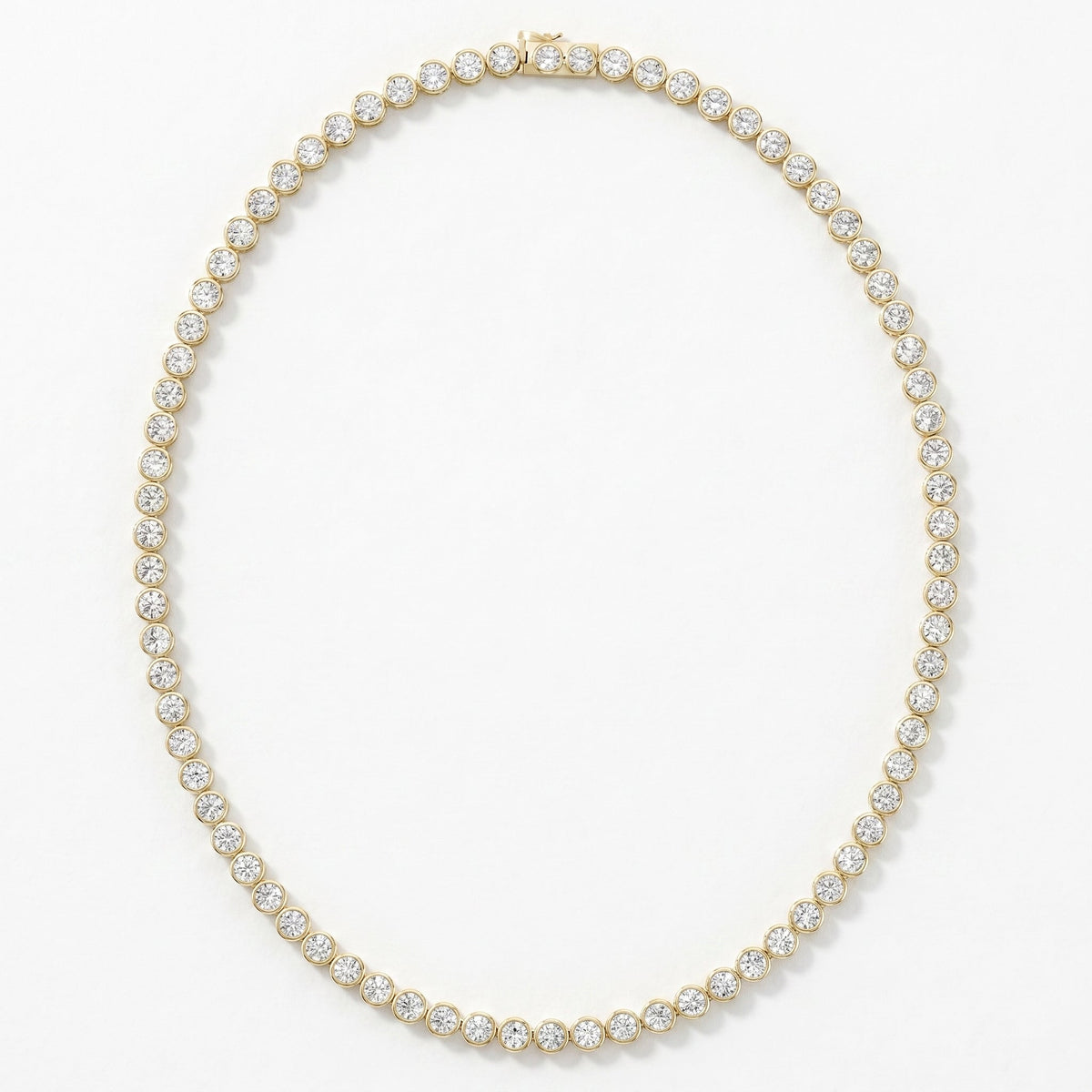 Round Shape Diamond Tennis Necklace, view 5