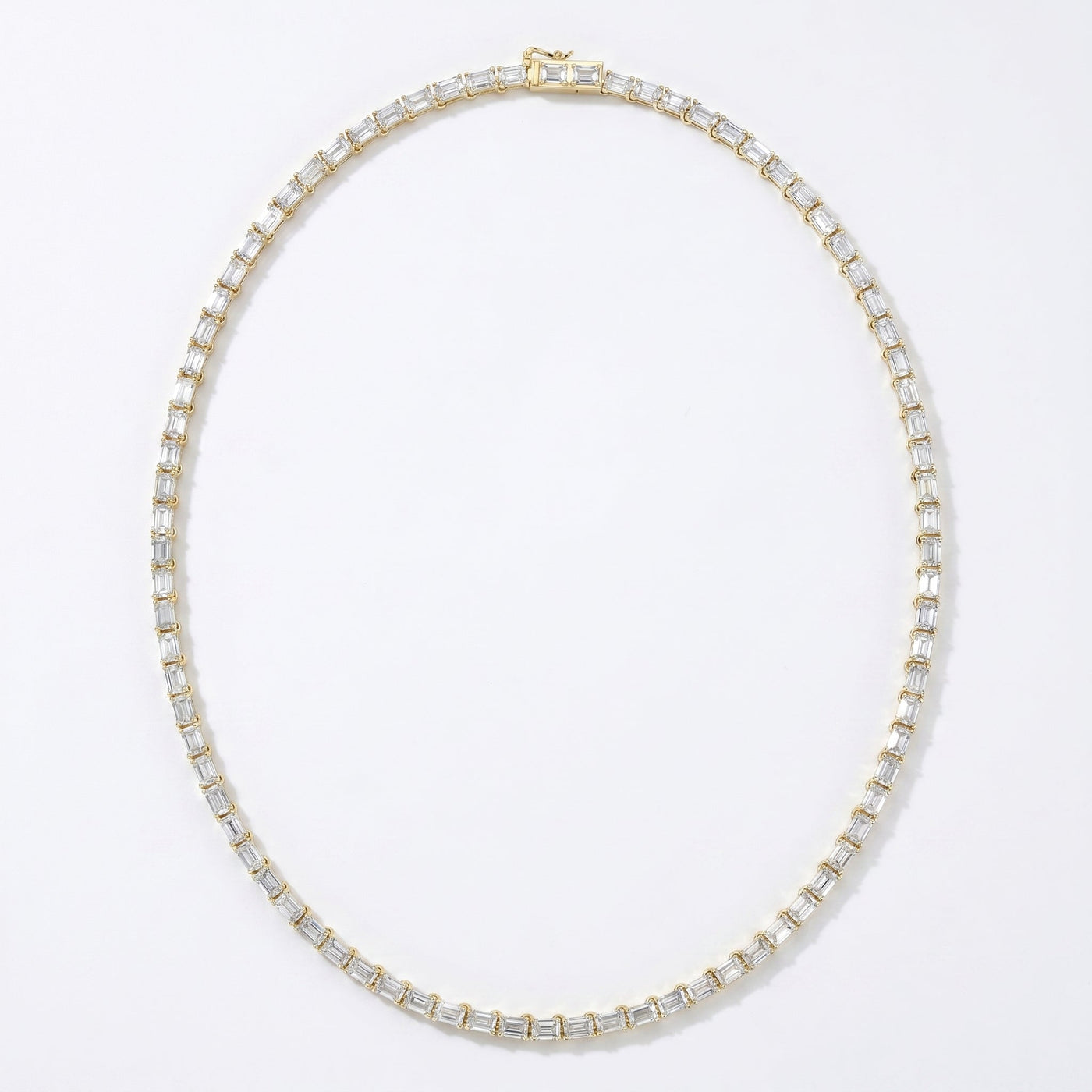 Emerald Cut Diamond Tennis Necklace, view 4