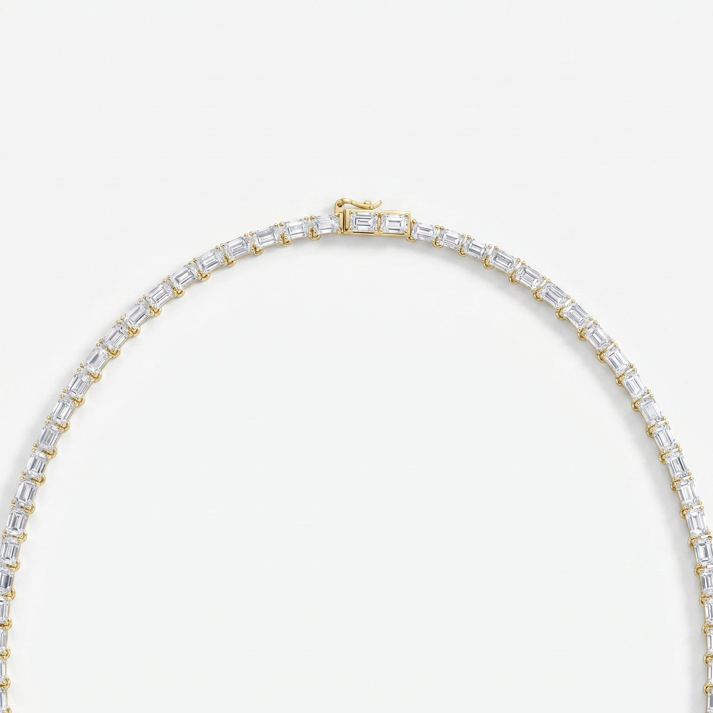 Emerald Cut Diamond Tennis Necklace, view 6