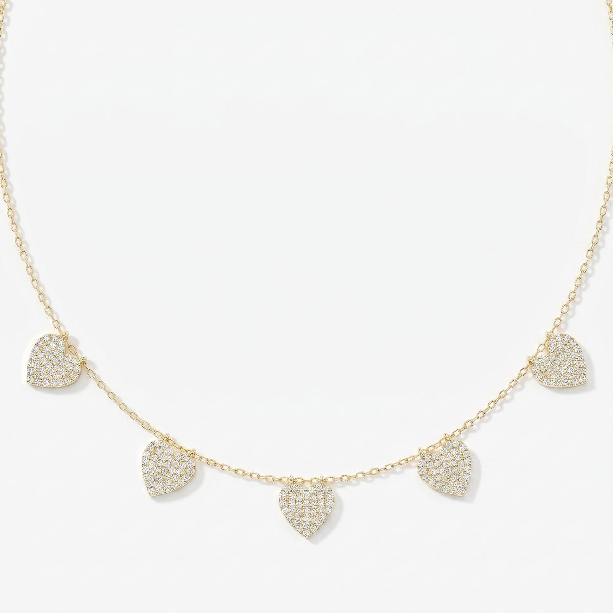 Five Hearts Dazzle Fashion Necklace, view 1