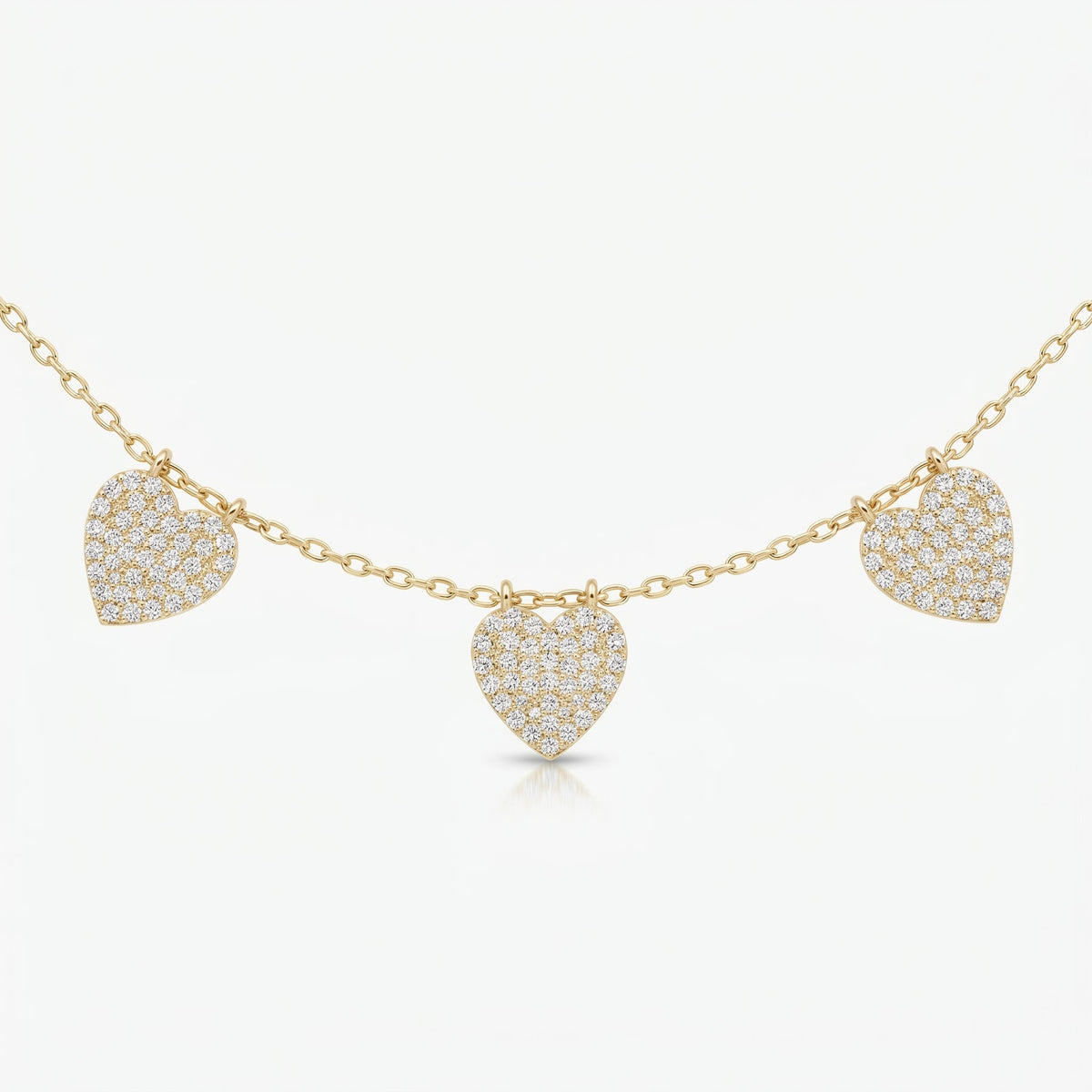 Five Hearts Dazzle Fashion Necklace, view 5