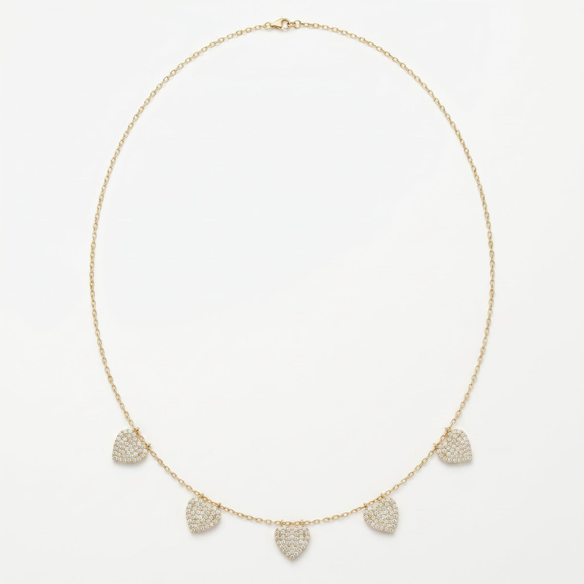 Five Hearts Dazzle Fashion Necklace, view 6