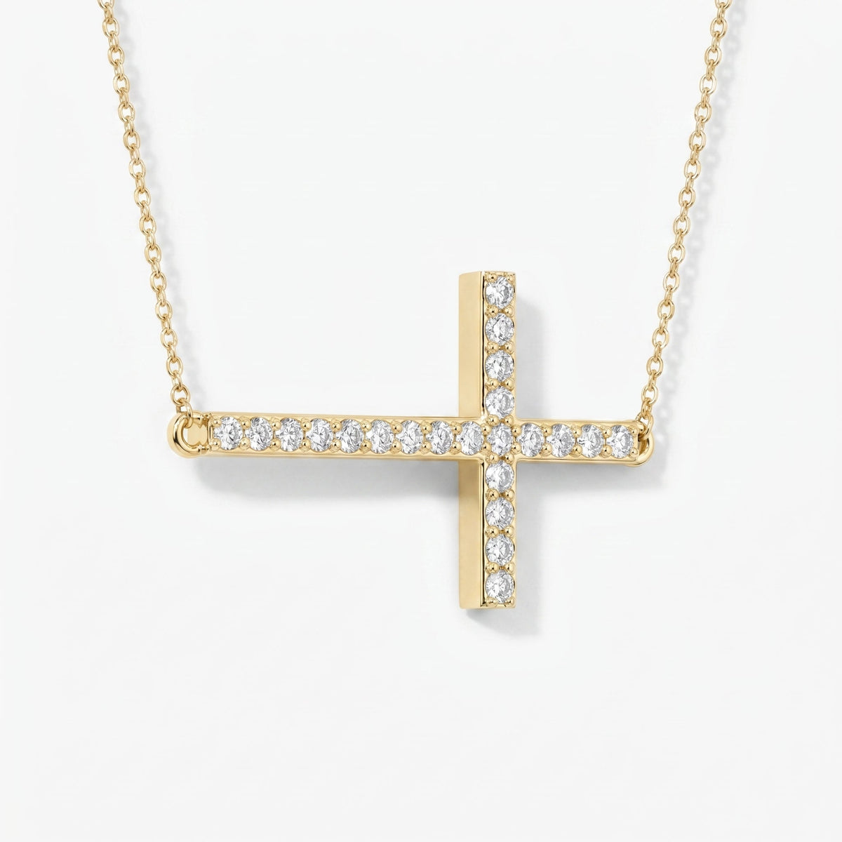 Side Way Cross Fashion Necklace, view 5