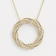Round Diamond Twisted Circle of Life Fashion Necklace, view 1