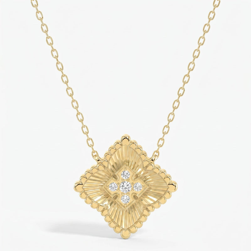 Round Diamond Celeste Floral Diamond Fashion Necklace, view 1