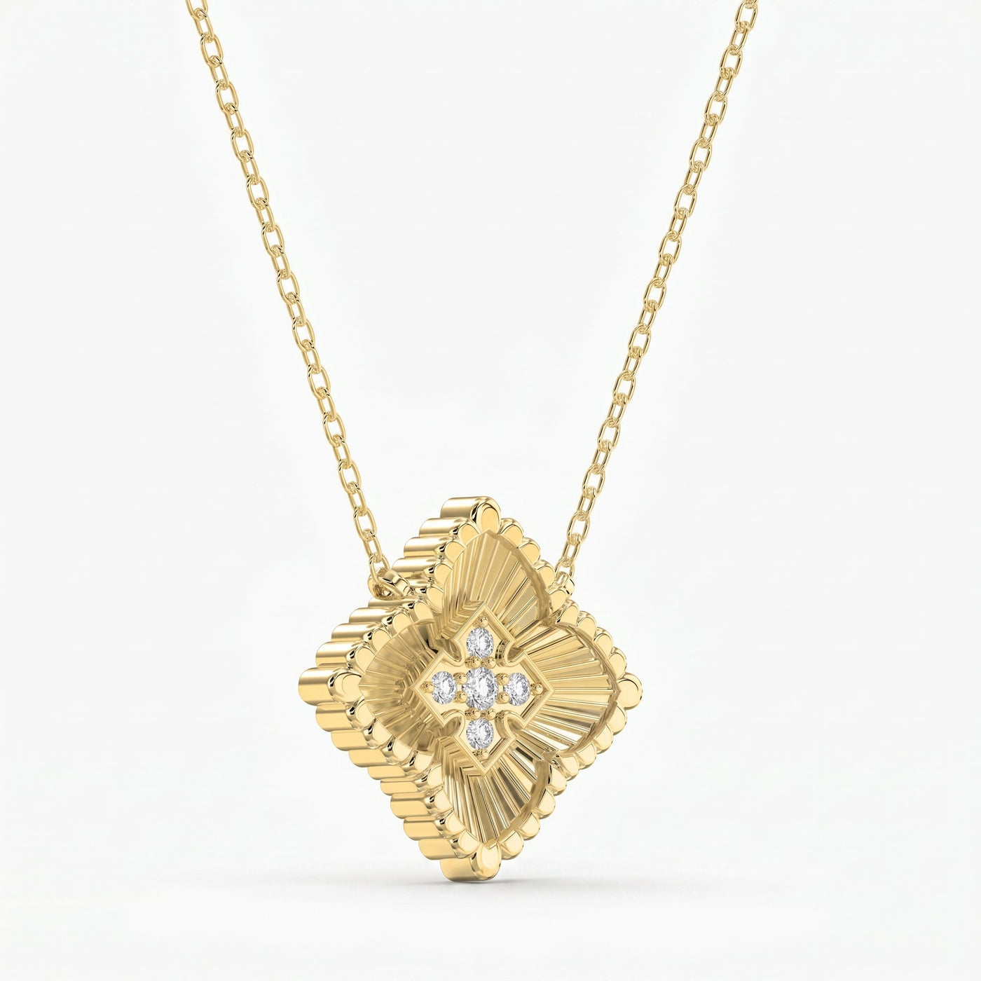 Round Diamond Celeste Floral Diamond Fashion Necklace, view 5