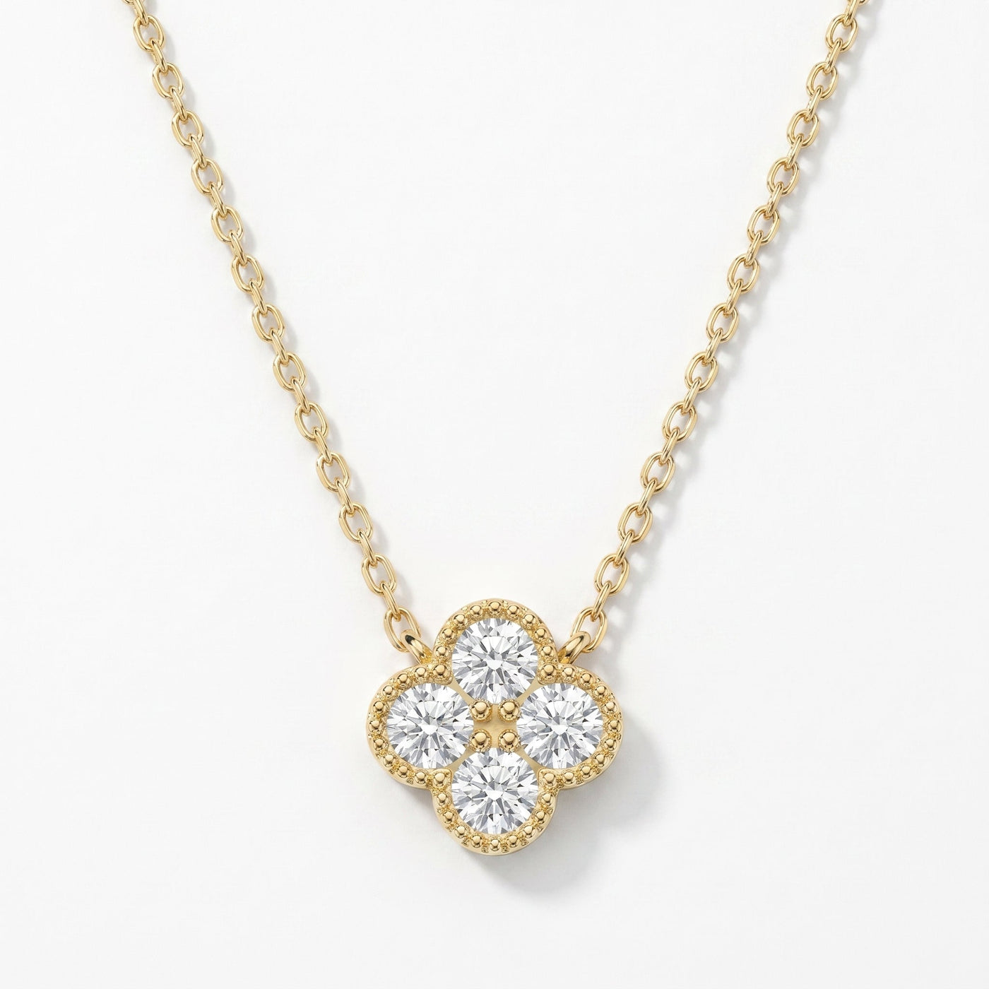 Heritage Clover Diamond Pendant Necklace, view 1