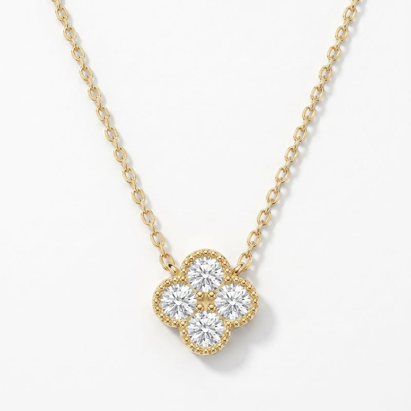 Heritage Clover Diamond Pendant Necklace, view 1