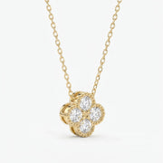 Heritage Clover Diamond Pendant Necklace, view 3