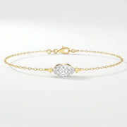 Elegant Marquise Diamond Solitaire Chain Bracelet, view 1