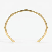 Minimalist Cuff Bracelet with Bezel Set Round Diamonds, view 7