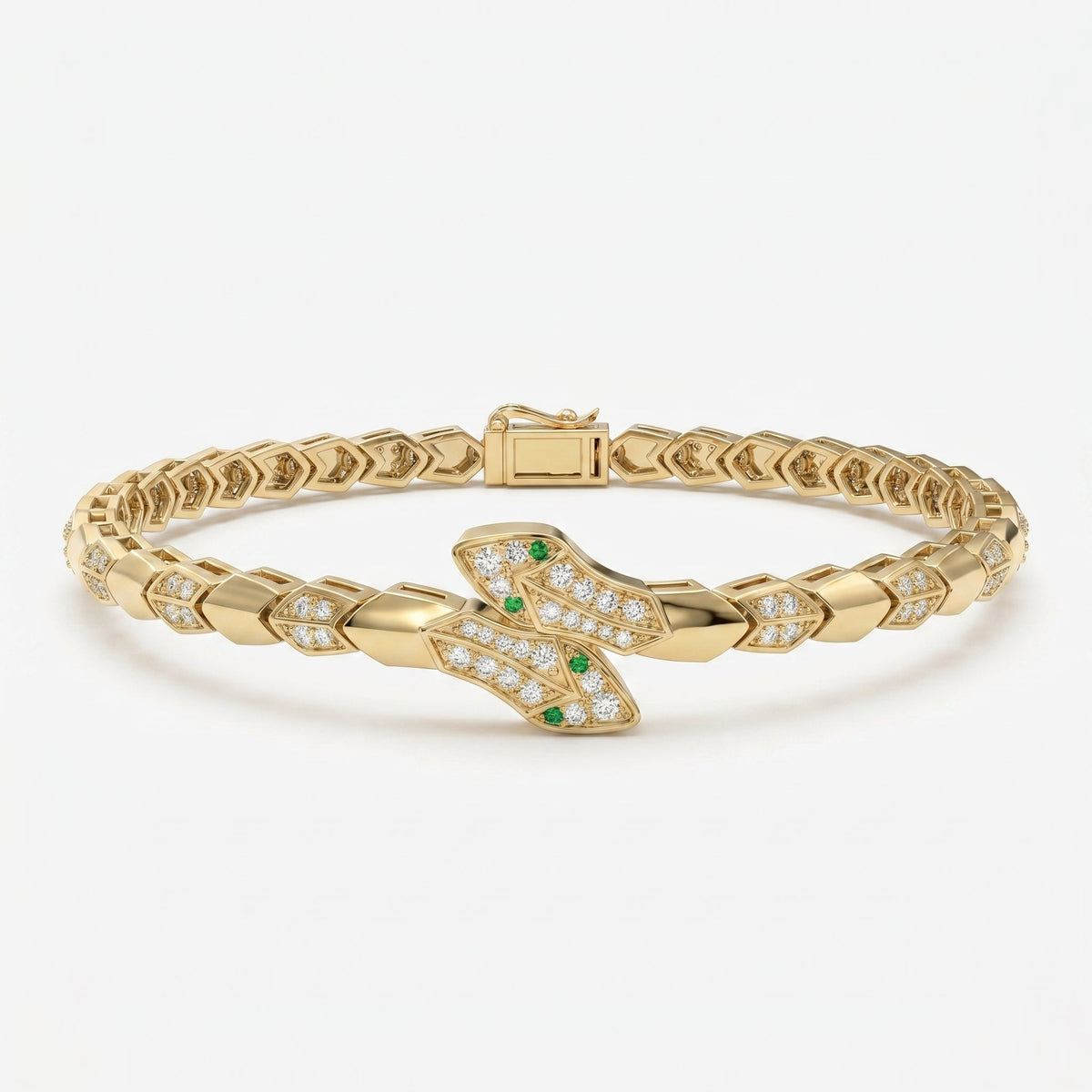Premium Round Diamond Snake Shape Fashion Bracelet, view 1