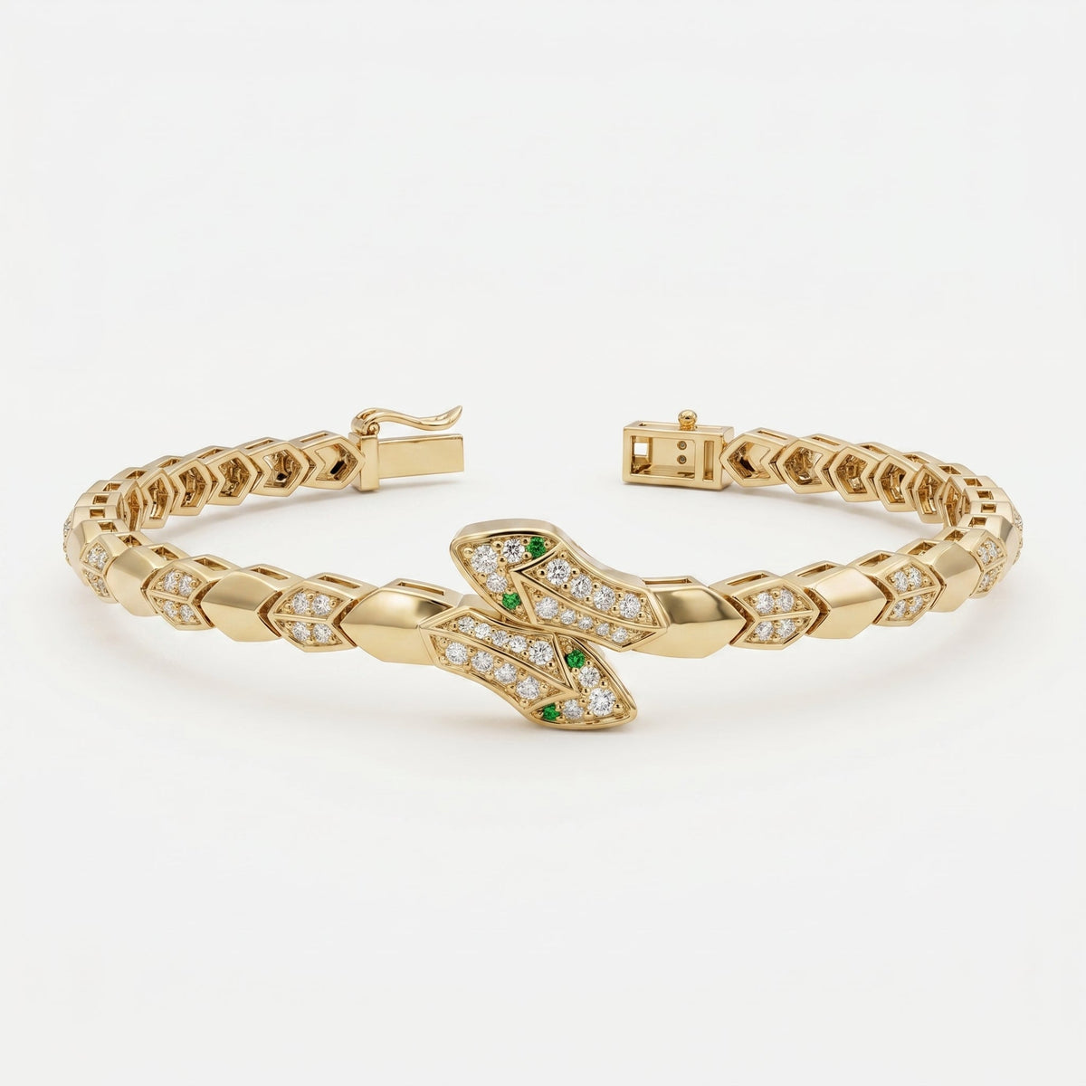 Premium Round Diamond Snake Shape Fashion Bracelet, view 5