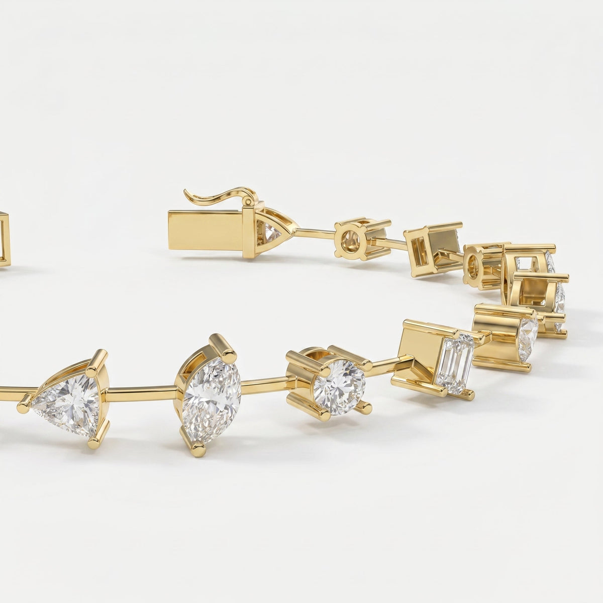 Luxury Multi-Shape Diamond Fashion Bracelet, view 5