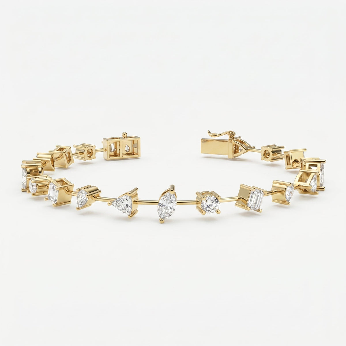Luxury Multi-Shape Diamond Fashion Bracelet, view 6