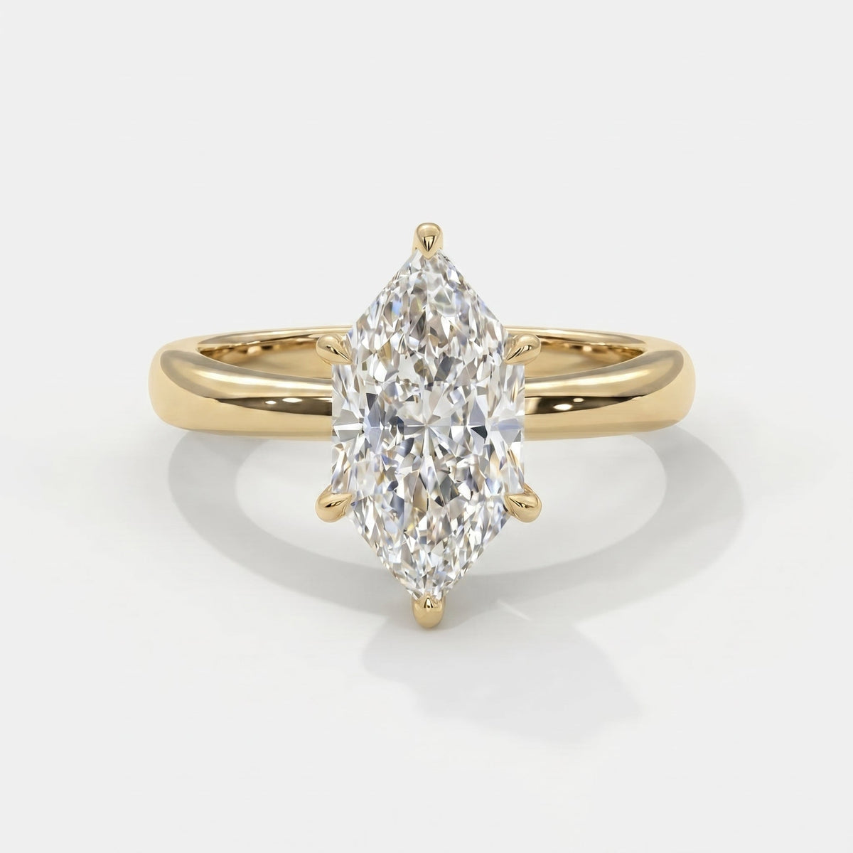 Dutch Marquise Cut Lab Diamond Solitaire Engagement Ring, view 1