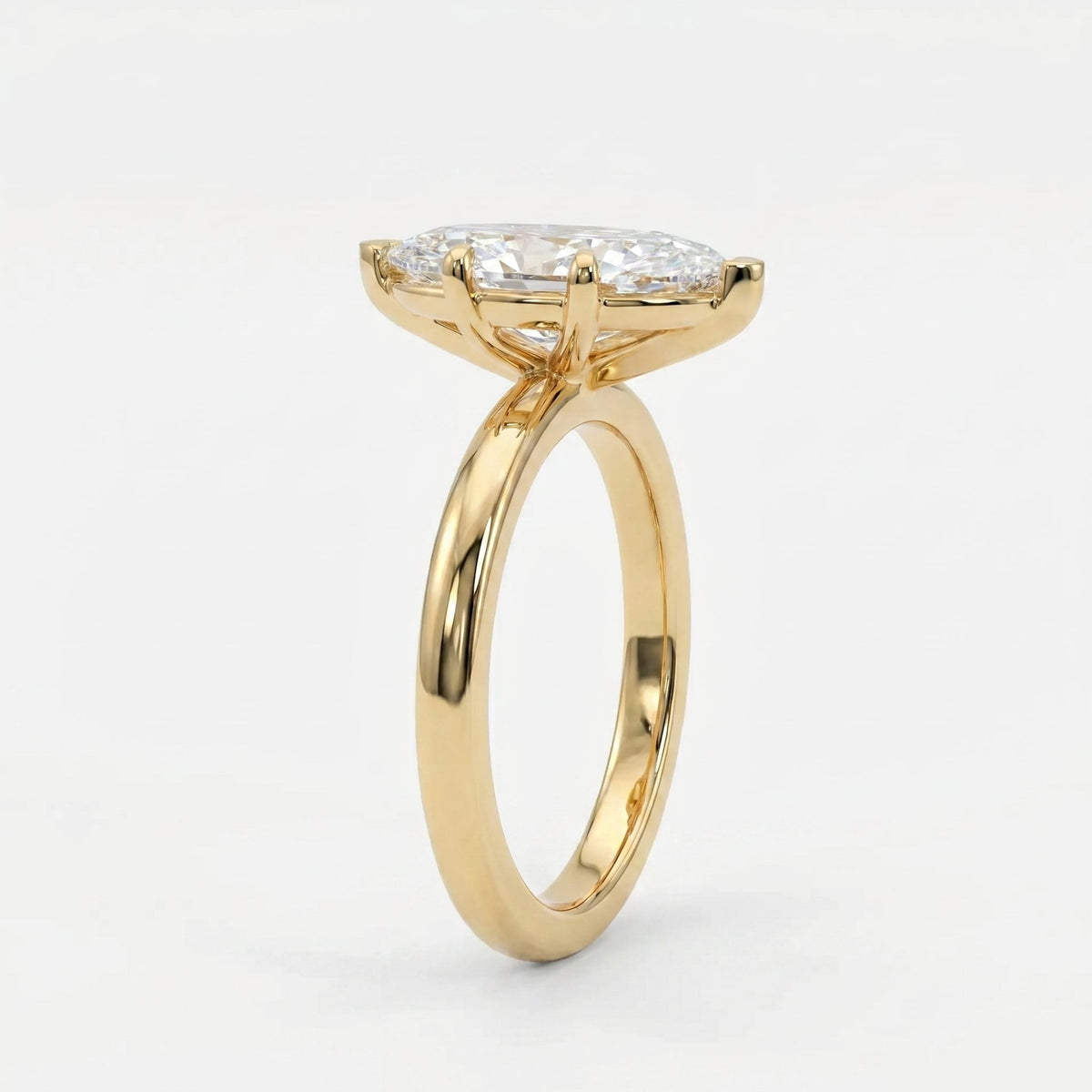 Dutch Marquise Cut Lab Diamond Solitaire Engagement Ring, view 5