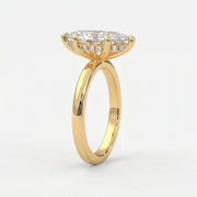 Dutch Marquise Cut Hidden Halo Round Diamond Engagement Ring, view 5