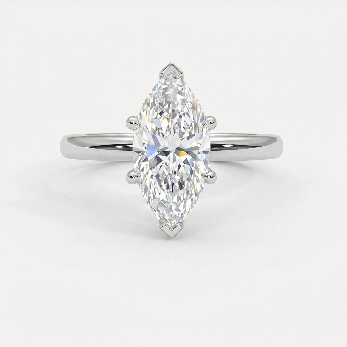Marquise-cut solitaire engagement ring, view 5