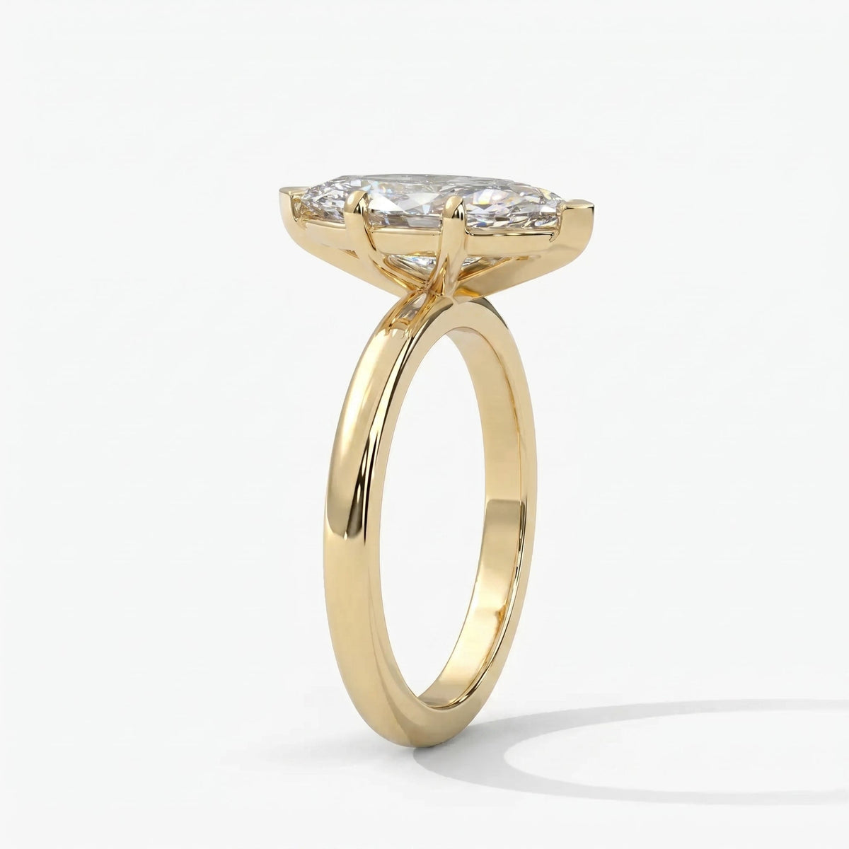 Marquise-cut solitaire engagement ring, view 3