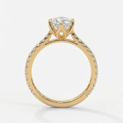 Dutch Marquise Cut Diamond round Accent Engagement Ring, view 6