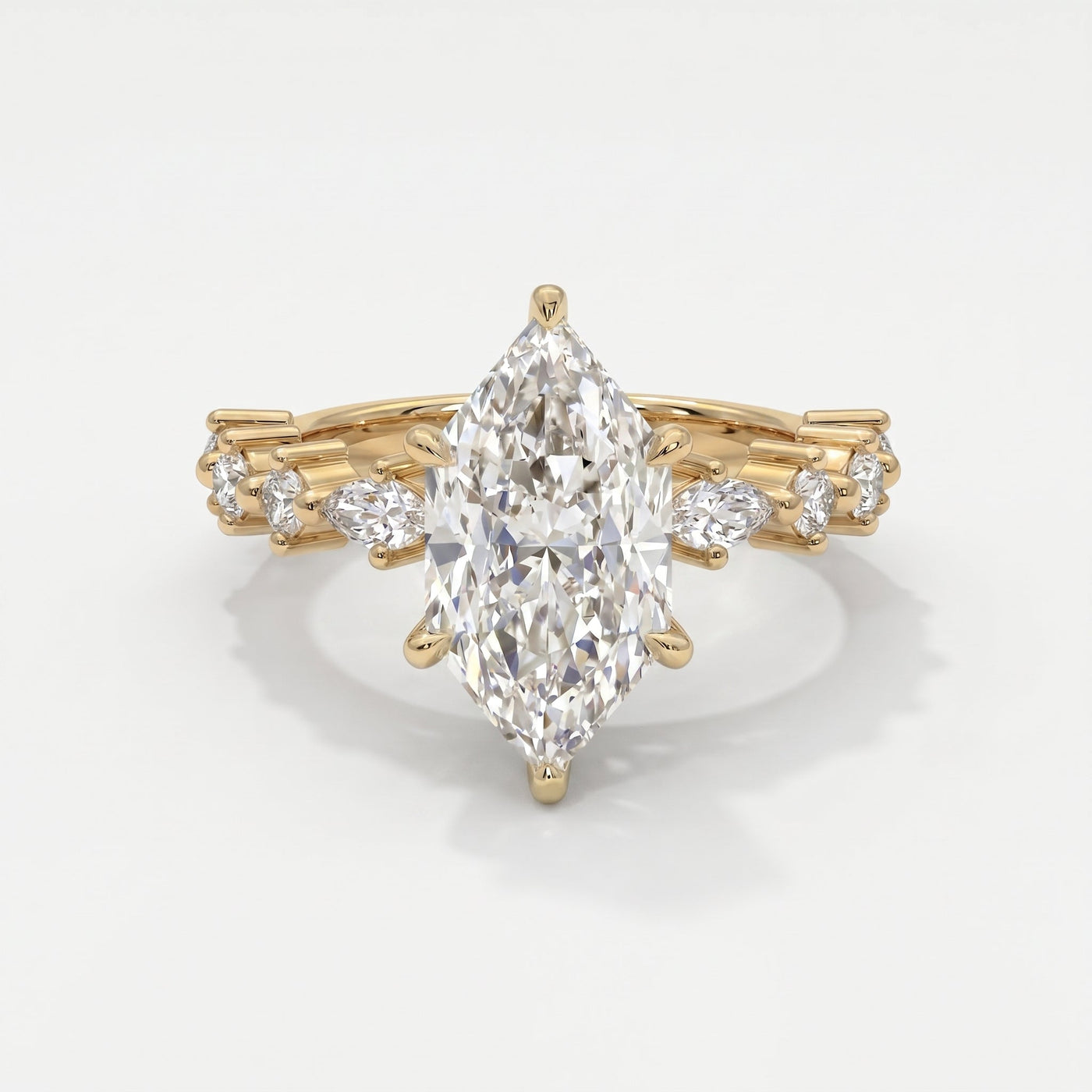 Dutch Marquise Cut Lab Grown Diamond Engagement Ring, view 1