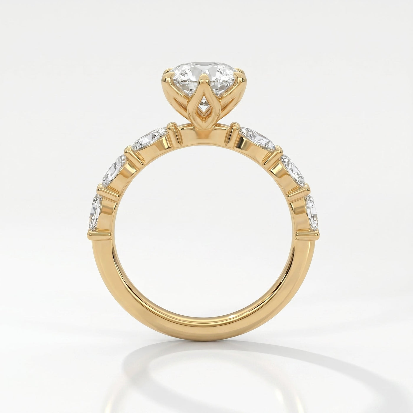 Dutch Marquise Cut Lab Grown Diamond Engagement Ring, view 6