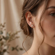 Floral Cluster Marquise Diamond Fashion Earring, view 2
