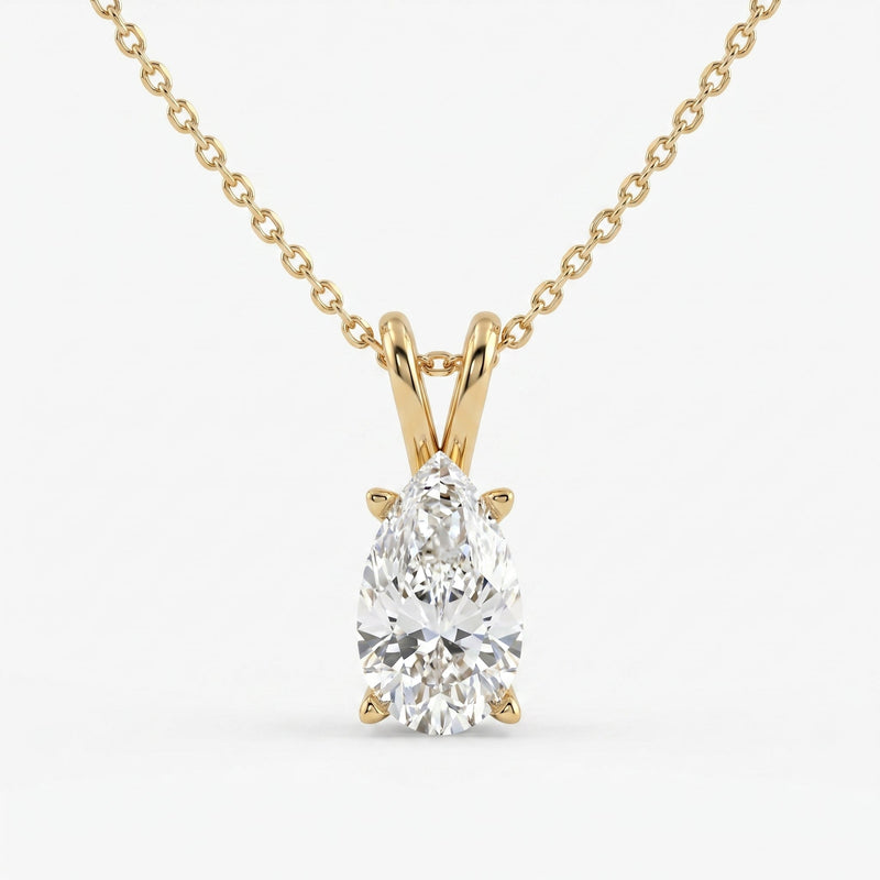 Pear Cut Diamond Solitaire Pendant Necklace, view 1