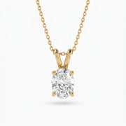 Oval Cut Diamond Solitaire Pendant Necklace, view 1