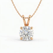 Round Brilliant Diamond Solitaire Pendant Necklace, view 5