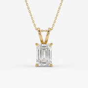Emerald Cut Diamond Pendant Necklace, view 1