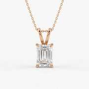 Emerald Cut Diamond Pendant Necklace, view 4