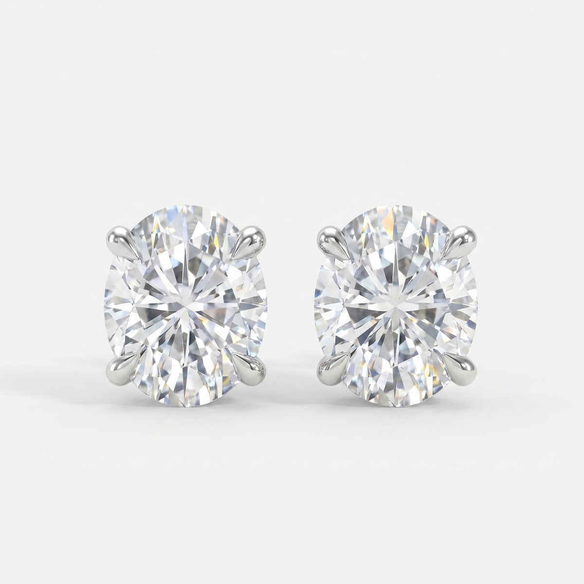 Oval Diamond Stud Earring, view 6