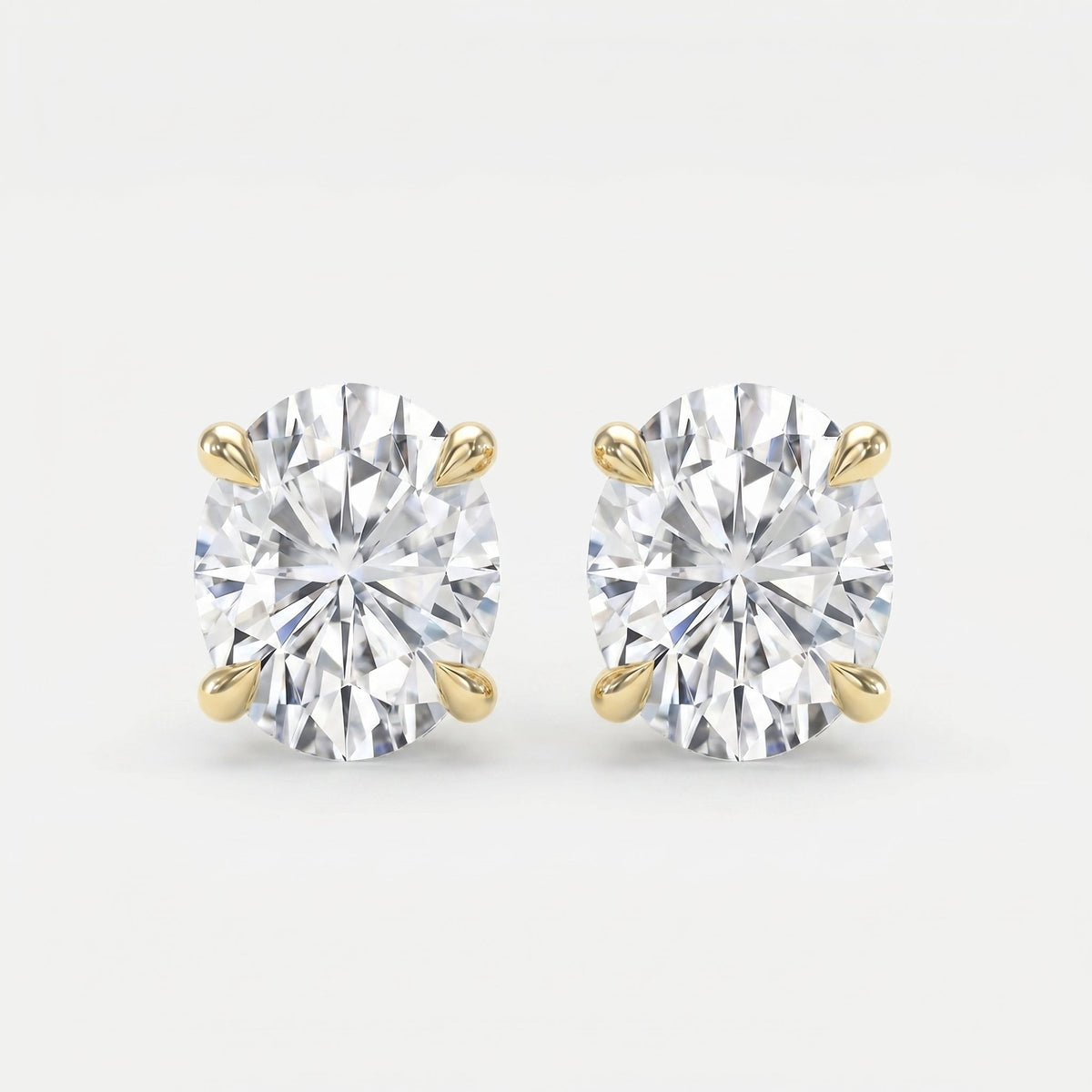 Oval Diamond Stud Earring, view 1