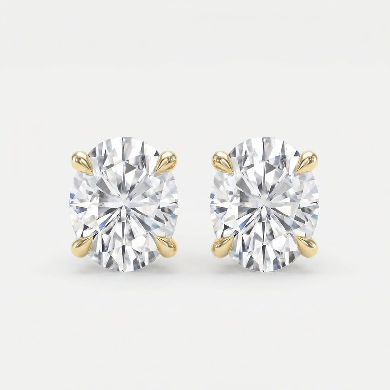 Oval Diamond Stud Earring, view 1