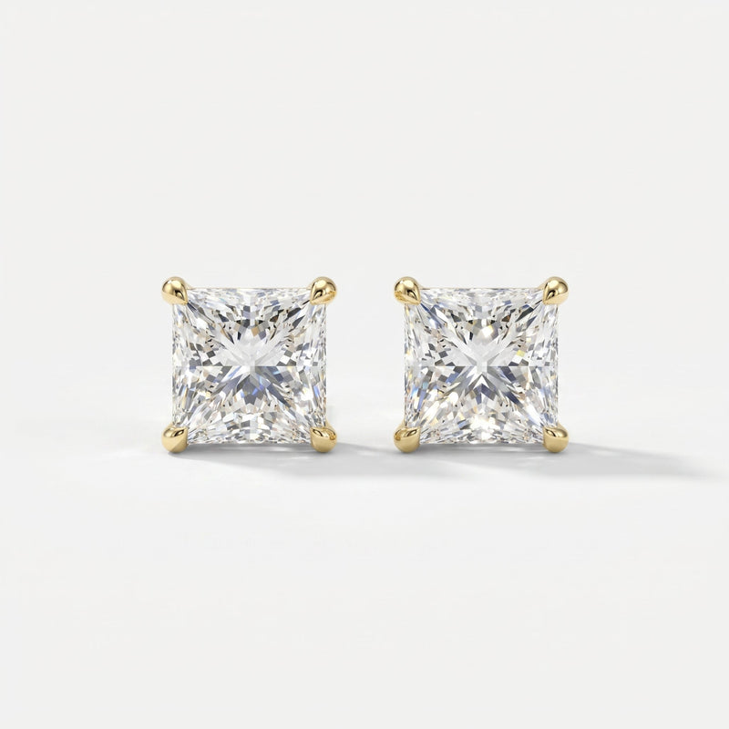 Princess Cut Diamond Stud Earrings, view 1