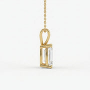 Emerald Cut Diamond Pendant Necklace, view 6