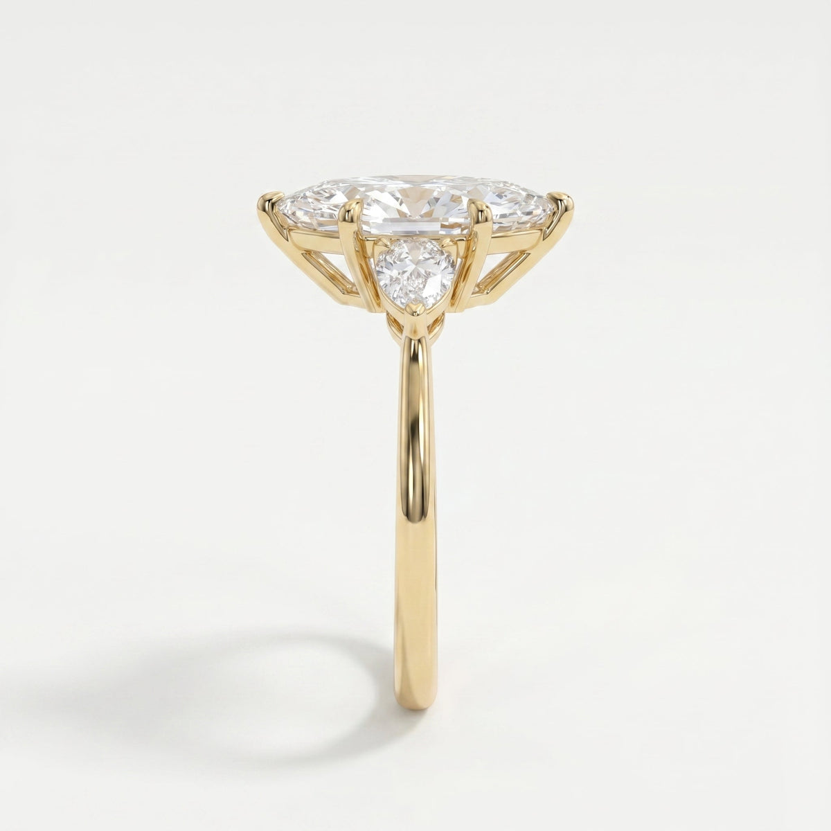 Dutch Marquise Cut Three Stone Diamond Engagement Ring, view 4