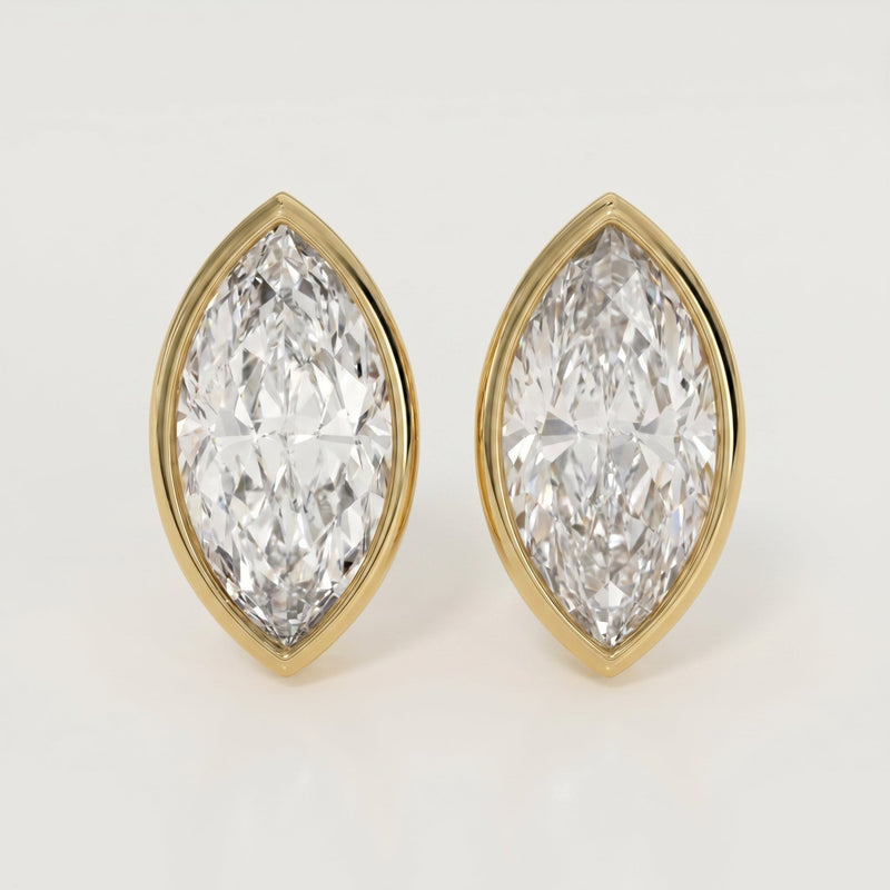 Marquise Cut Diamond Stud Earrings, view 1