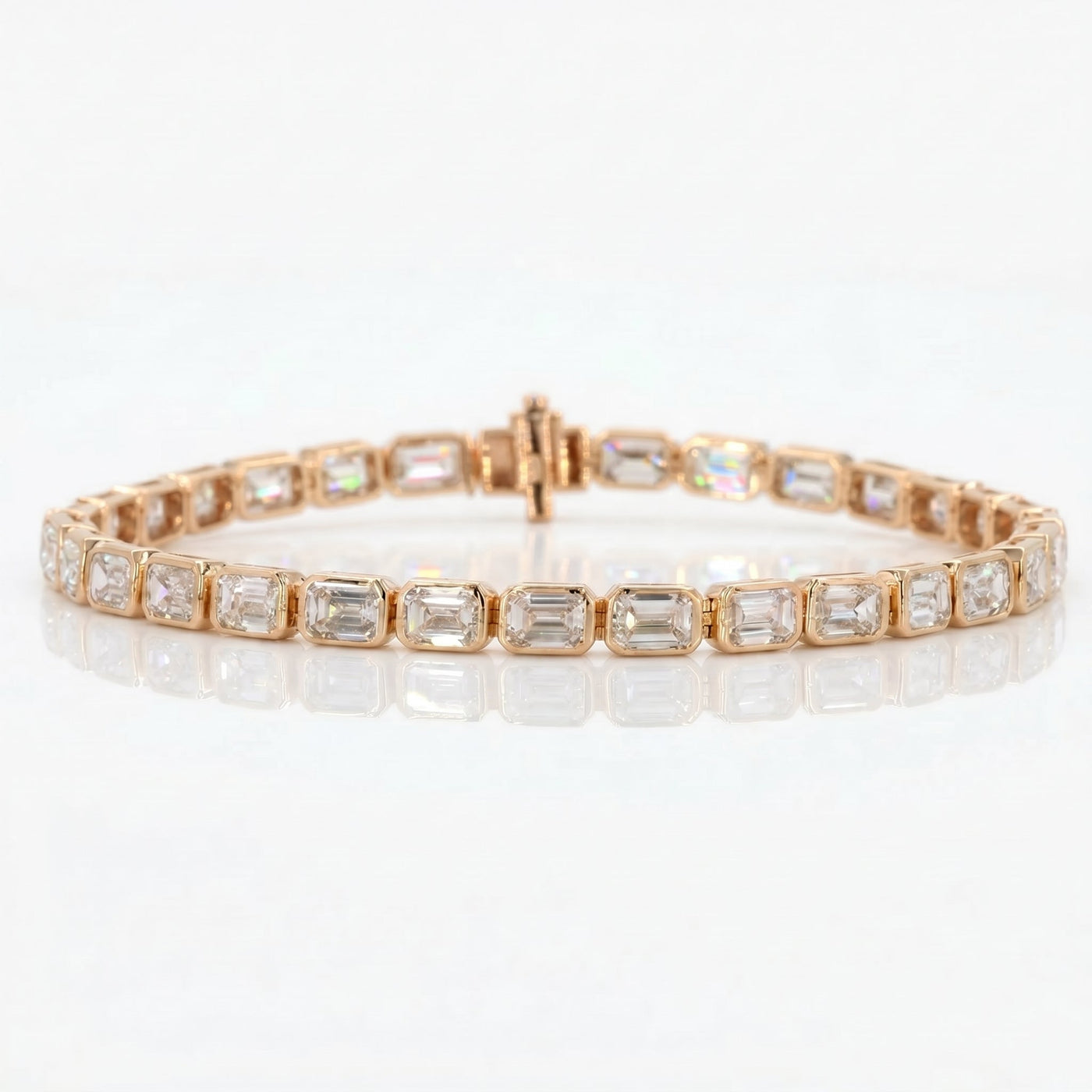 Emerald Cut Diamond Tennis Bracelet, view 6