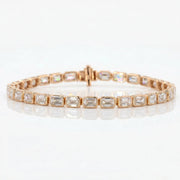 Emerald Cut Diamond Tennis Bracelet, view 6