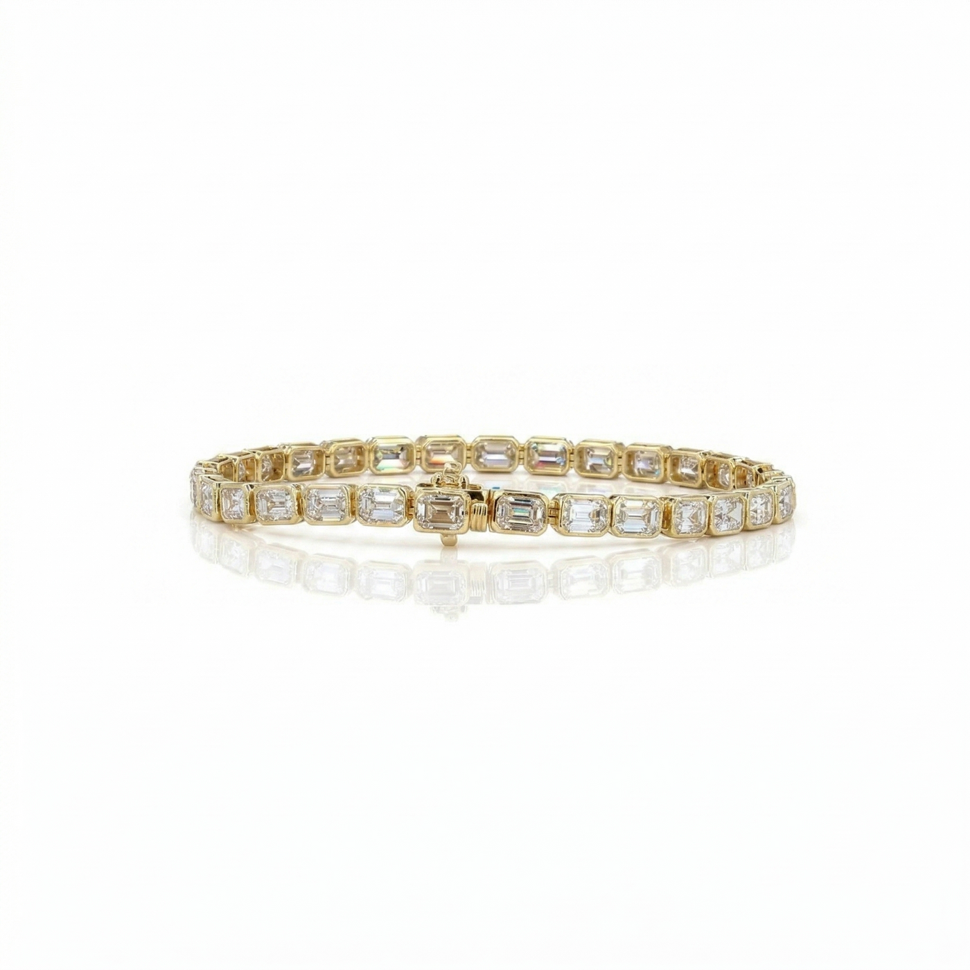 Emerald Cut Diamond Tennis Bracelet, view 5