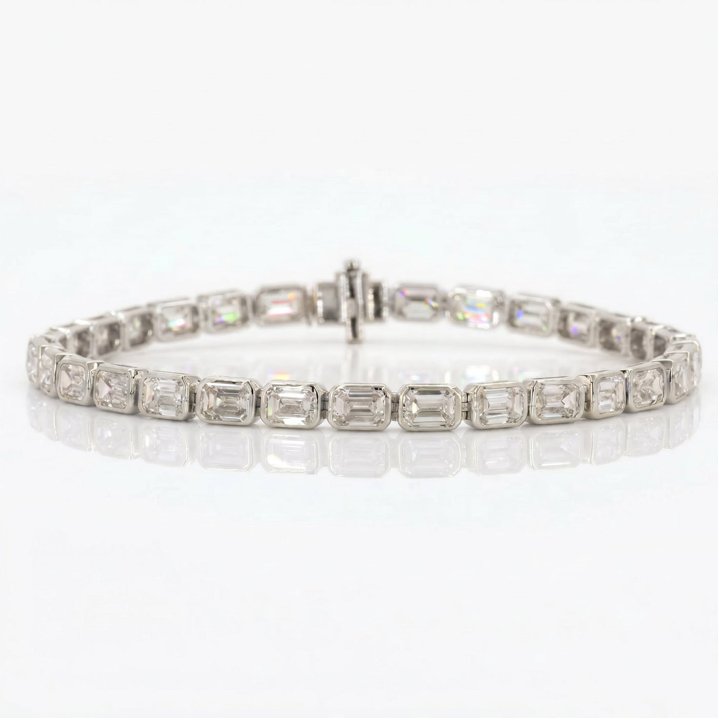 Emerald Cut Diamond Tennis Bracelet, view 7