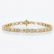 Emerald Cut Diamond Tennis Bracelet, view 1