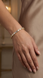 Emerald Cut Diamond Tennis Bracelet, view 2
